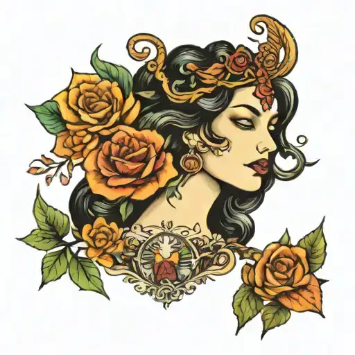 gaia goddess tattoo design idea