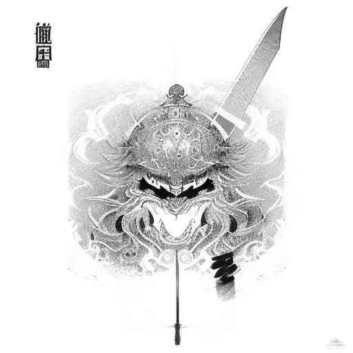 Roronoa zorro katana tattoo design idea