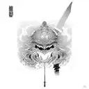 Roronoa zorro katana tattoo design idea