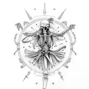 dry bones dancing from the bible tattoo design idea