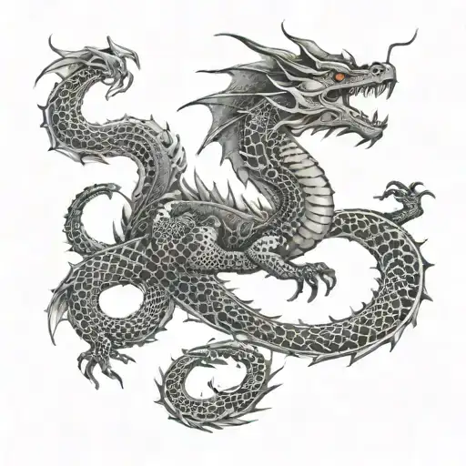 dragon with a scorpion tail tattoo design idea