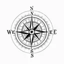 old Compass tattoo design idea