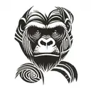 gorilla face tattoo design idea