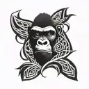 gorilla face tattoo design idea