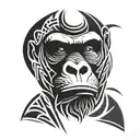 gorilla face tattoo design idea