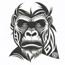 gorilla face tattoo design idea