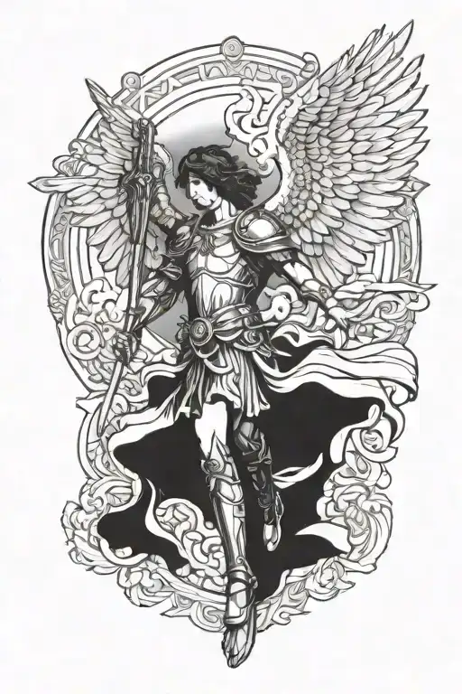 St Michael the Archangel tattoo design idea