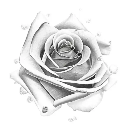 Black rose with violet pedal edges tattoo design idea