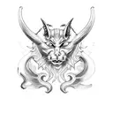 demon cat baphomet tattoo design idea