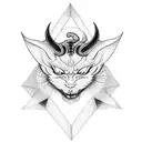 demon cat baphomet tattoo design idea
