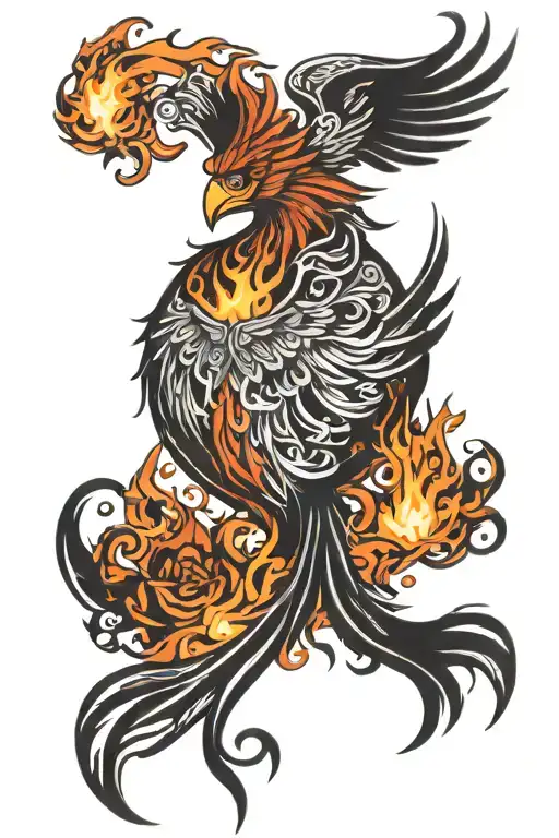 Phoenix rising from flames small for dad memorial tattoo tattoo design idea