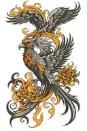 Phoenix rising from flames small for dad memorial tattoo tattoo design idea