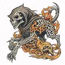 reaper and hell hounds  tattoo design idea