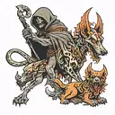 reaper and hell hounds  tattoo design idea