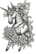 unicorn tattoo design idea