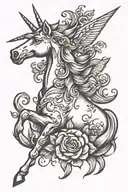 unicorn tattoo design idea