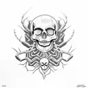 Spider and skull tattoo design idea