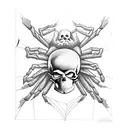 Spider and skull tattoo design idea