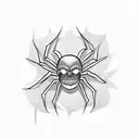 Spider and skull tattoo design idea