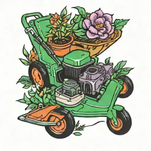 lawnmower tattoo design idea