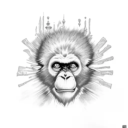 monkey D luffy and lord Hanuman  tattoo design idea