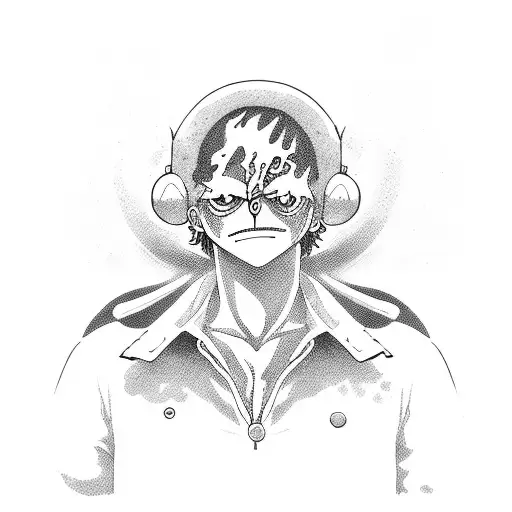 monkey D luffy tattoo design idea