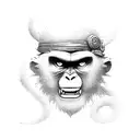 monkey D luffy and lord Hanuman  tattoo design idea