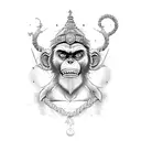 monkey D luffy and lord Hanuman  tattoo design idea