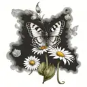 daisy & butterfly tattoo design tattoo design idea