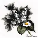 daisy & butterfly tattoo design tattoo design idea
