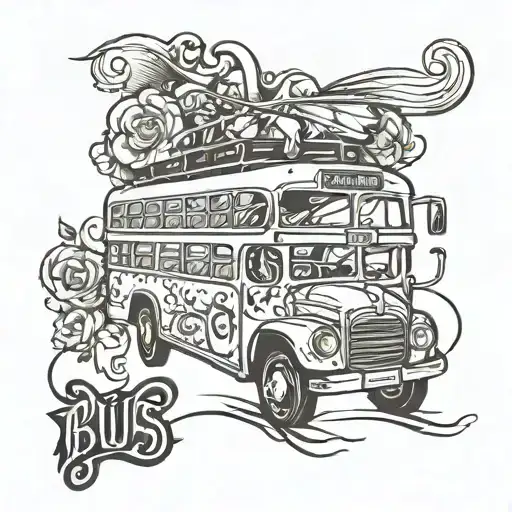 Bus with name Dragan tattoo design idea