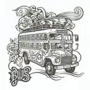 Bus with name Dragan tattoo design idea