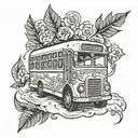 Bus with name Dragan tattoo design idea