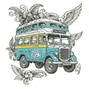 Bus with name Dragan tattoo design idea