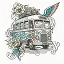 Bus with name Dragan tattoo design idea