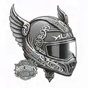 A motocross helmet with a skyline of Dubai, Rome, and New York in the visor, showcasing the client's passion for motocross and travel tattoo design idea