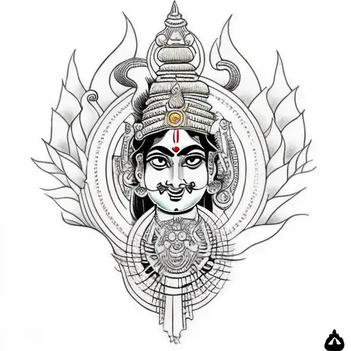 Hindu mythology mixed with self confidence and god complex tattoo design idea