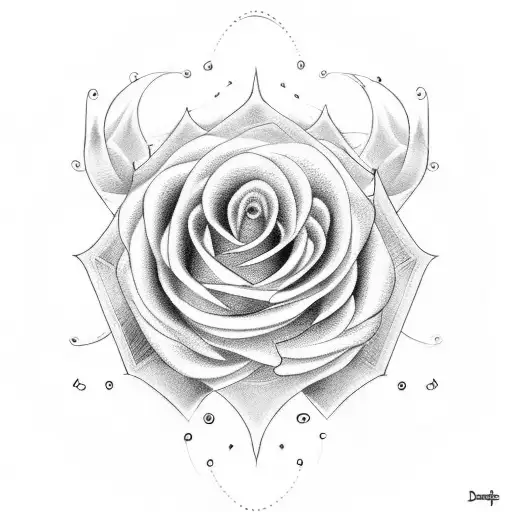 a harp symbol with the lines adjusted slightly so that it begins to look like a rosebud.  tattoo design idea