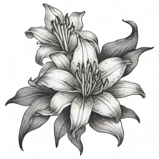 torch ginger white lily flowers tattoo design idea