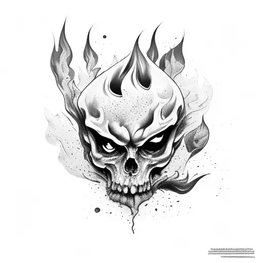 burning paper tattoo design idea