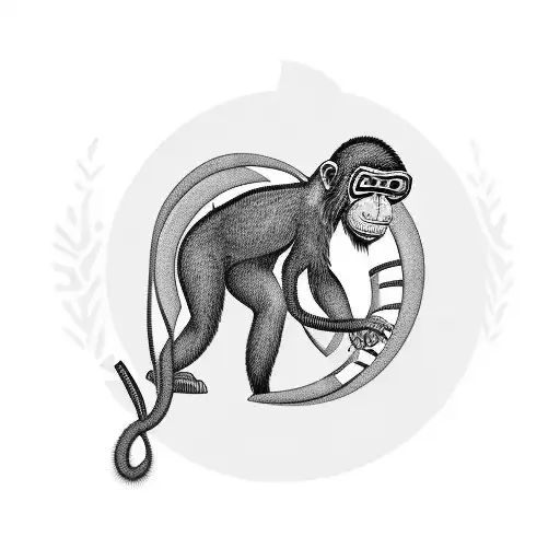 tyre lebanon with a chimp a palm tree time and strength tattoo design idea