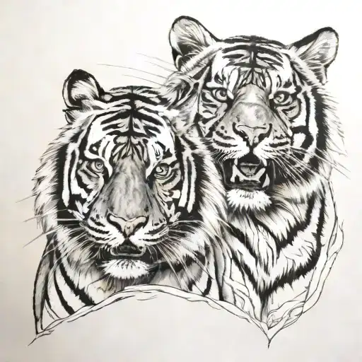 tiger and sniper tattoo design idea