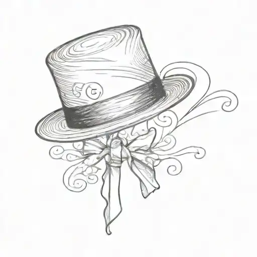 Question mark, bowler hat, tie tattoo design idea