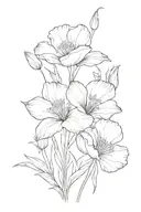 poppy flower honeysuckle flower rose gladiolus flower bouquet tattoo design idea