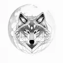 wolf howls full moon, and with broken heart tattoo design idea