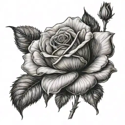 In the center of the design, I would place a realistic red rose as the focal point. This rose would be open and display  tattoo design idea