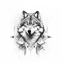 alpha wolf face tattoo design idea