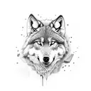 alpha wolf face tattoo design idea