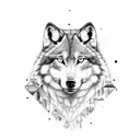 alpha wolf face tattoo design idea