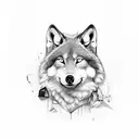 alpha wolf face tattoo design idea